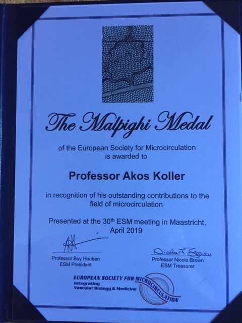 Malpighi-díjat kapott Dr. Koller Ákos